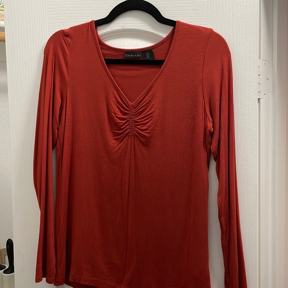 Rust orange long sleeve tee